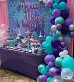 Mermaid theme Backdrop Personalized Step & Repeat - Designed, Printed & Shipped!