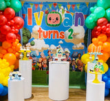 Cocomelon Birthday Backdrop Personalized Step & Repeat - Designed, Printed & Shipped!