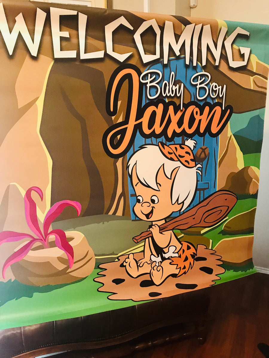 Bamm Bamm Flintstones Party Backdrop Personalized Step & Repeat - Desi ...