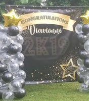 Congratulations Graduation Backdrop - Personalized - Step & Repeat - Designed, Printed & Shipped!
