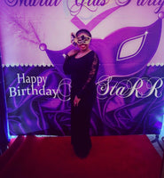 Purple Masquerade Party or Mardi Gras Backdrop - Step & Repeat - Designed, Printed & Shipped!