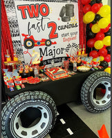 Two Fast Race Car theme birthday Backdrop Personalized Step & Repeat - Designed, Printed & Shipped!