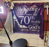 Purple Bling Birthday Step & Repeat backdrop -  Designed, Printed & Shipped!