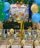 Blue Prince Safari theme Backdrop for Baby Shower or Birthday - Designed, Printed & Shipped!