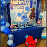 Blue's Clues Blue theme Backdrop Personalized Step & Repeat - Designed, Printed & Shipped!