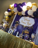 Royal Purple Princess Baby Shower Backdrop Personalized Step & Repeat - Designed, Printed & Shipped!