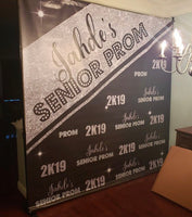 Prom Backdrop Black & Silver - Personalized - Step & Repeat - Designed, Printed & Shipped!