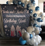 Denim & Diamonds Backdrop - Personalized - Step & Repeat - Designed, Printed & Shipped!
