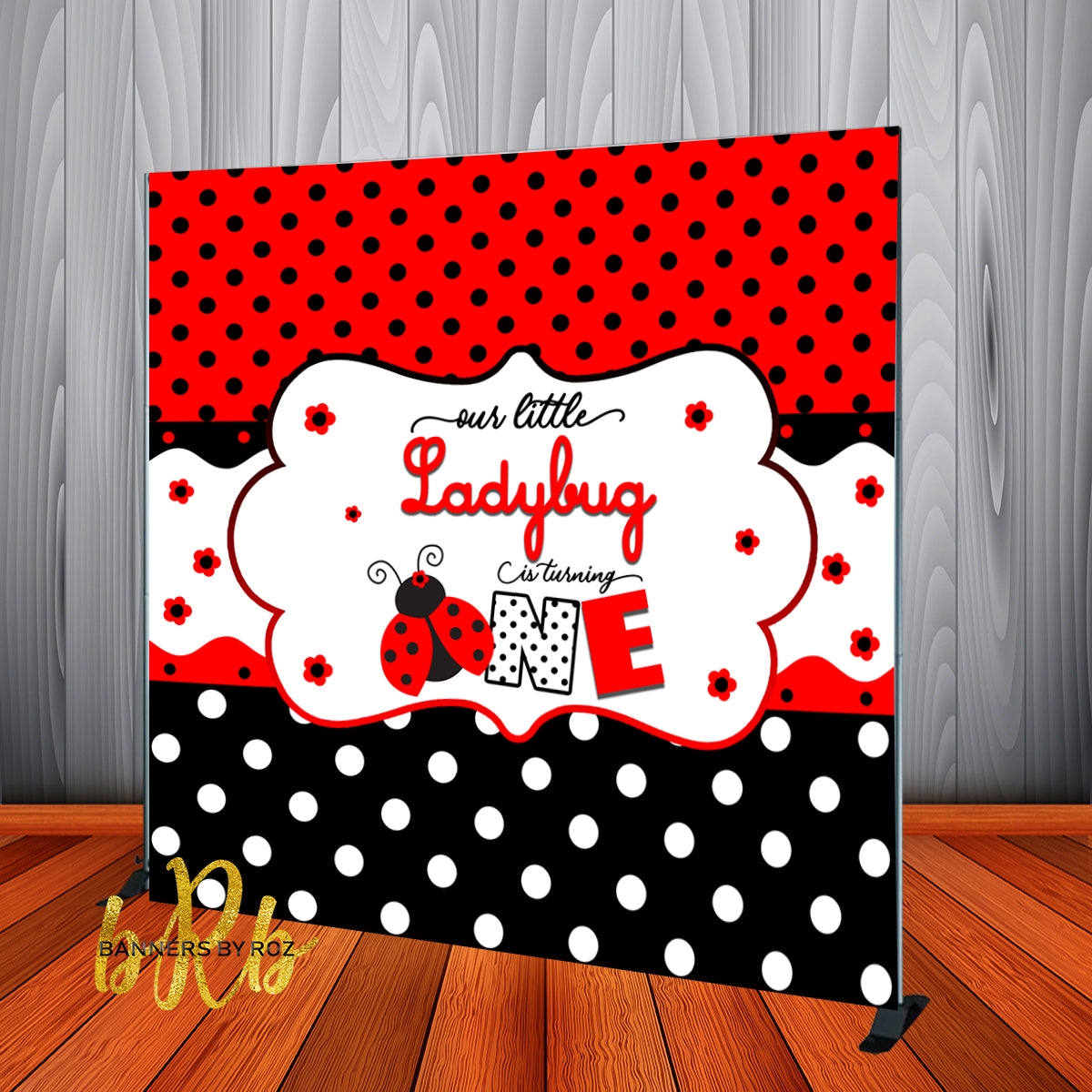 Ladybug 1st Birthday Party Backdrop Personalized Step & Repeat - Desig ...