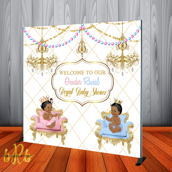 Royal Babies Gender Reveal Backdrop Personalized Step & Repeat - Designed, Printed & Shipped!