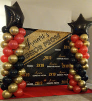Prom Backdrop Black and Gold - Personalized - Step & Repeat - Printed & Shipped!