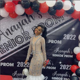 Prom Backdrop Black & Silver - Personalized - Step & Repeat - Designed, Printed & Shipped!