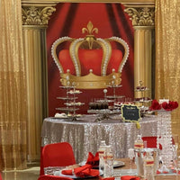 Royal Red Crown Backdrop for Red Carpet Event Personalized, Printed & Shipped!