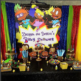 Rugrats African American Birthday Backdrop Personalized  - Designed, Printed & Shipped!