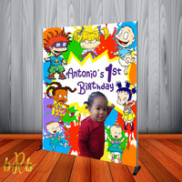 Rugrats Paint Splash Photo Birthday Party Backdrop Personalized - Designed, Printed & Shipped!