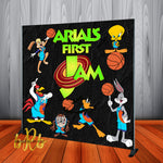 Space Jam Birthday Backdrop Personalized Step & Repeat - Designed, Printed & Shipped!