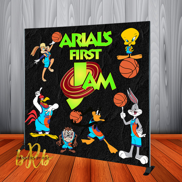 Space Jam Birthday Backdrop Personalized Step & Repeat - Designed, Printed & Shipped!