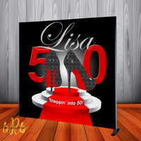 50th Birthday backdrop - Step & Repeat - Designed, Printed & Shipped!