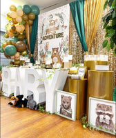 Woodlands Animals Backdrop for Baby Shower, Woodlands nursery Backdrop-Printed & Shipped!
